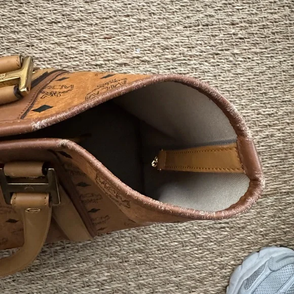 MCM Cognac Visetos Monogram Tote with Gold Hardware - Picture 9 of 13